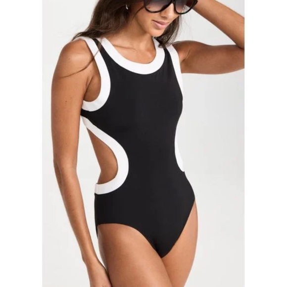Staud Sarah one piece colorblock swimsuit - Picture 5 of 6